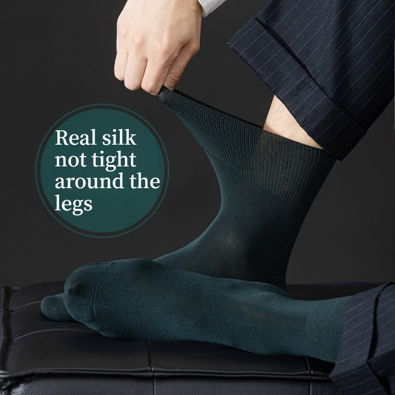 Men Formal Wear Dress - Calcetines de Vestir de Seda Real
