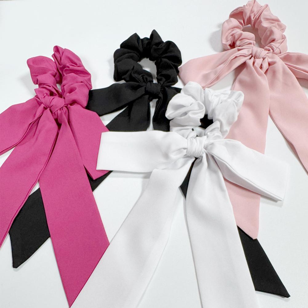 Satin Bow Tie - Coletero elástico de satén liso con