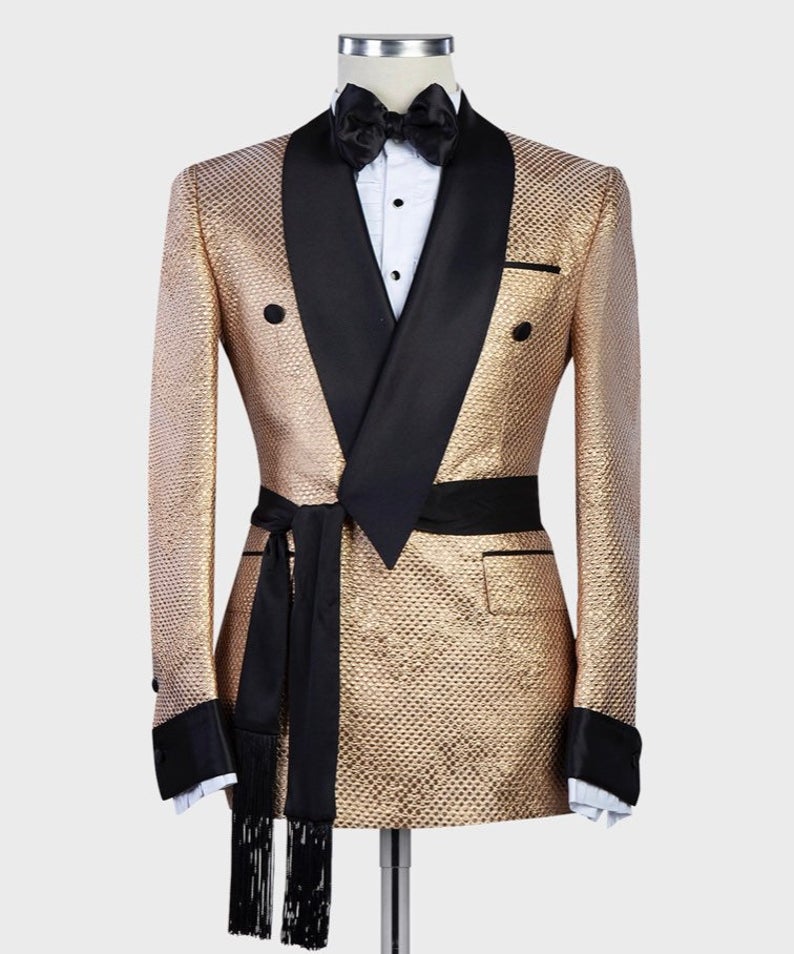 Esmoquin árabe de lujo dorado  - Arabic Formal Wear Men reseña y precio