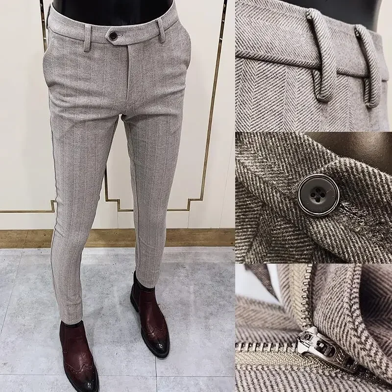 Pantalón de traje de lana grue - Men Formal Wear Dress reseña y precio