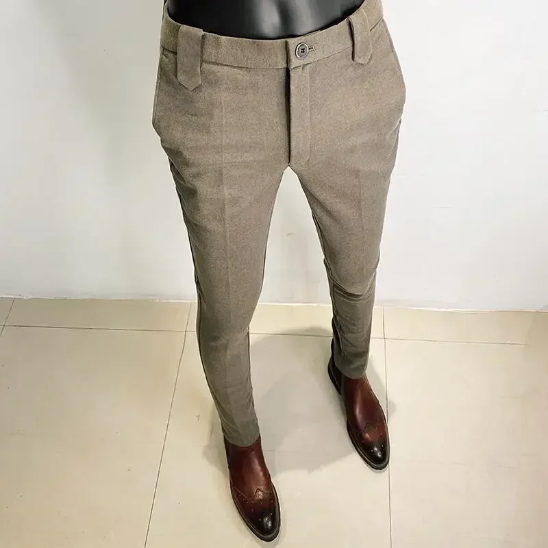 Pantalón de traje de lana grue - Men Formal Wear Dress reseña y precio