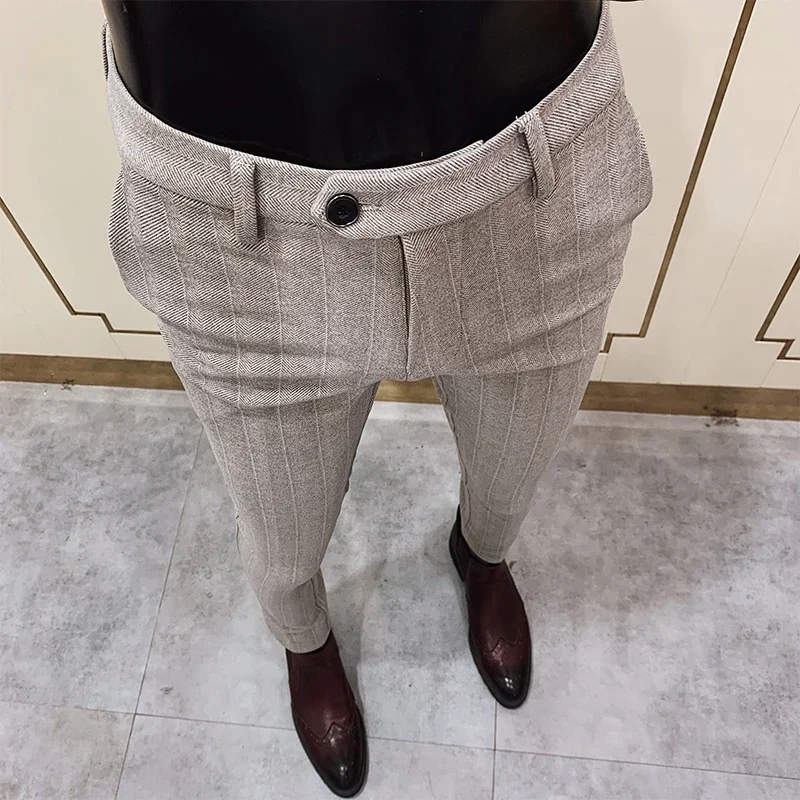 Pantalón de traje de lana grue - Men Formal Wear Dress reseña y precio