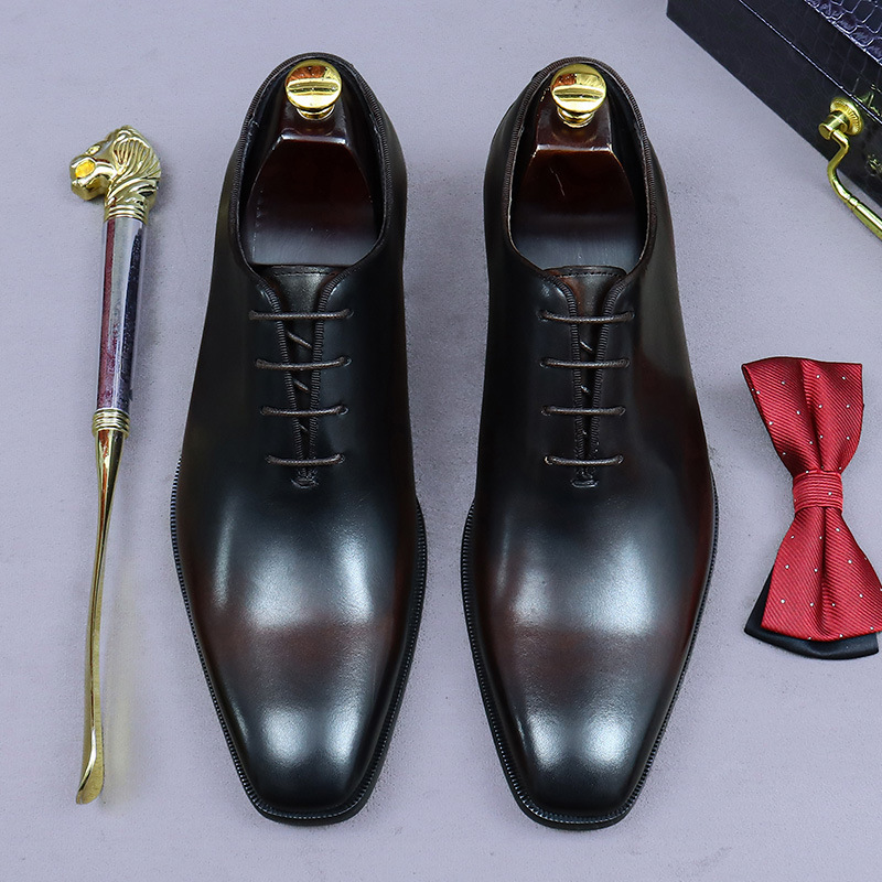 Zapatos Oxford de cuero genuin - Men Formal Wear Dress reseña y precio